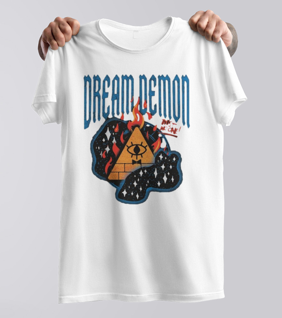 Dream Demon Trust No One Fiery Illuminati Eye Pyramid In Stars T-Shirt