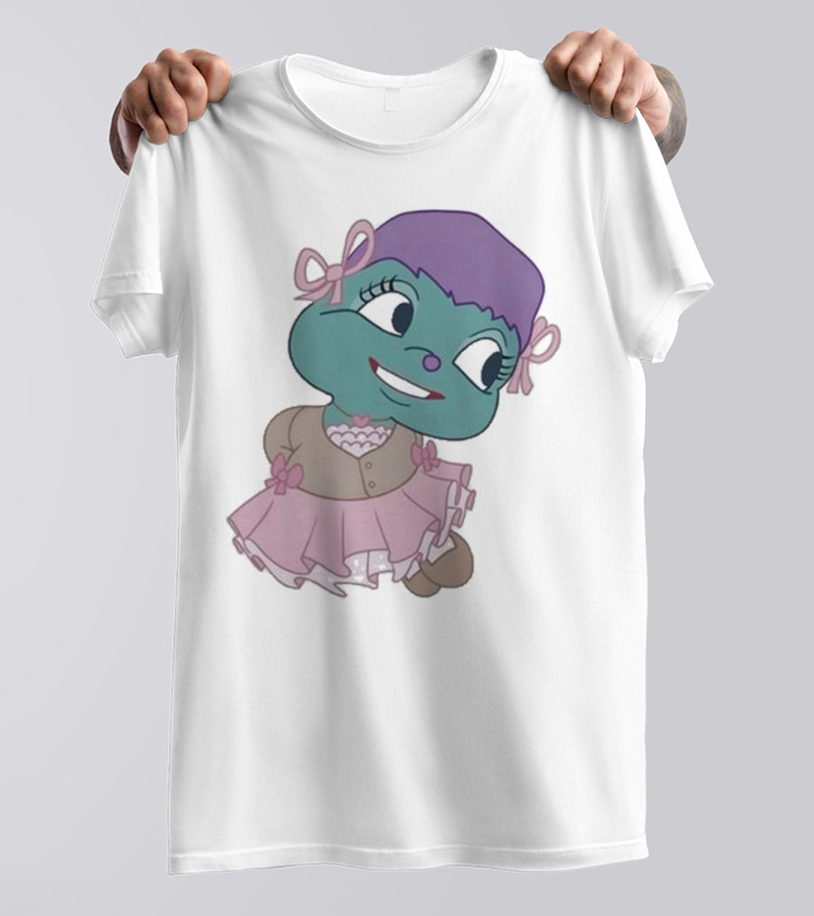 Samantha Yve Bb Coquette Cartoon Character With Purple Hair And Pink T-Shirt
