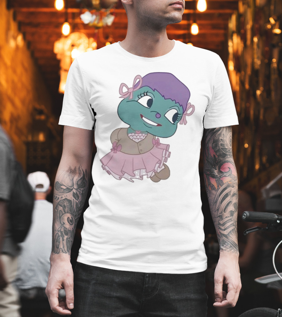Samantha Yve Bb Coquette Cartoon Character With Purple Hair And Pink T-Shirt