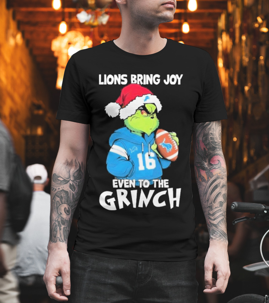 Lions Bring Joy Even To The Grinch Detroit Football 16 T-Shirt