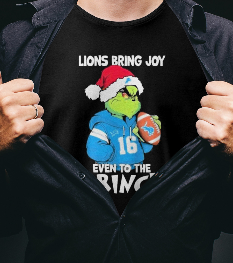 Lions Bring Joy Even To The Grinch Detroit Football 16 T-Shirt