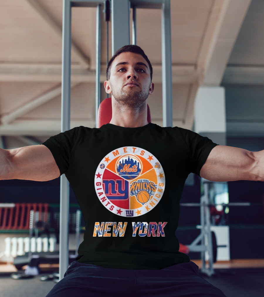 New York Mets Giants Knicks Circle Logo New York T-Shirt