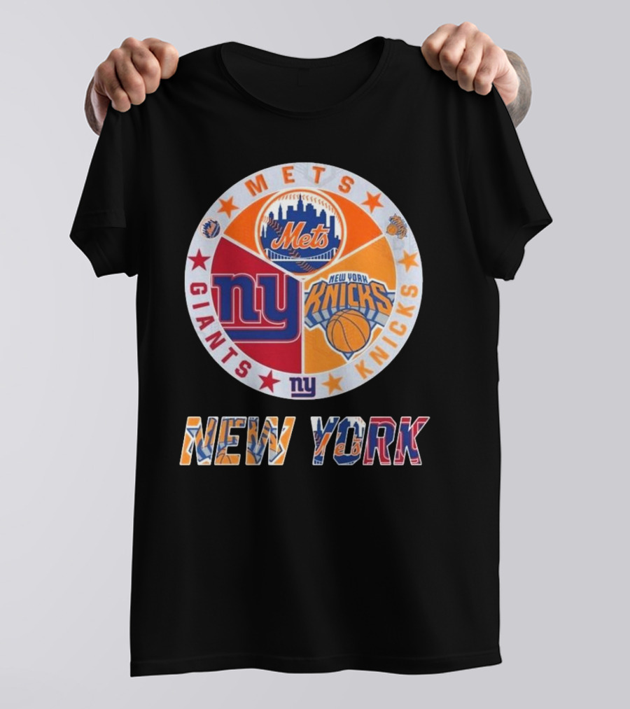 New York Mets Giants Knicks Circle Logo New York T-Shirt