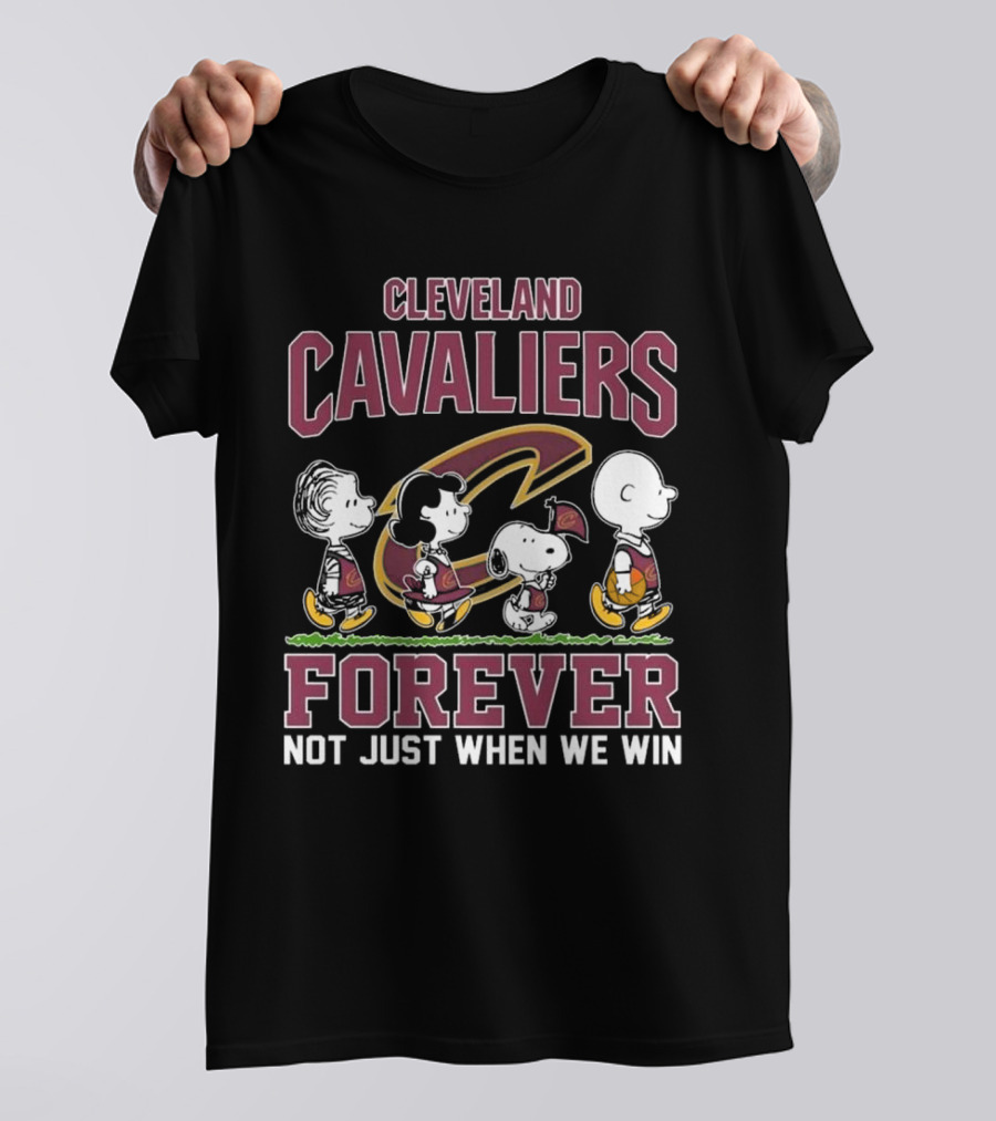 Cleveland Cavaliers Peanuts Characters Walking Forever Not Just When We Win T-Shirt