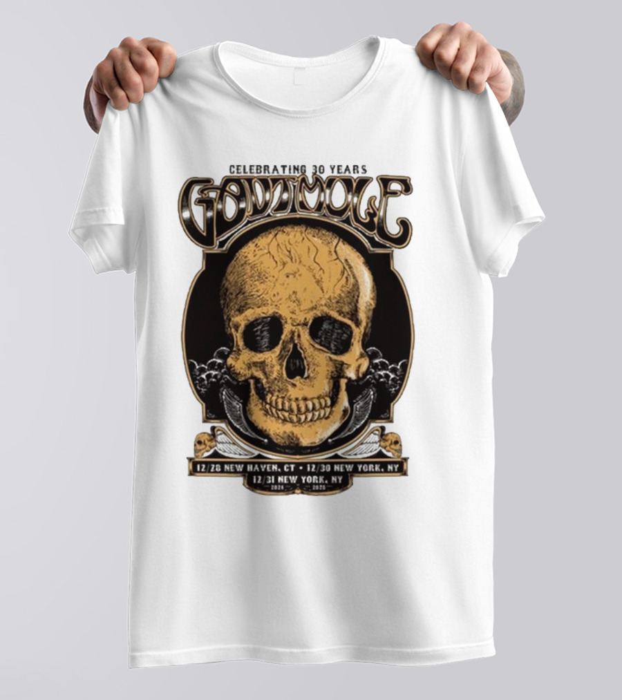 Celebrating 30 Years Gov’t Mule Skull Design Dec 28 New Haven CT Dec 30-31 New York NY T-Shirt
