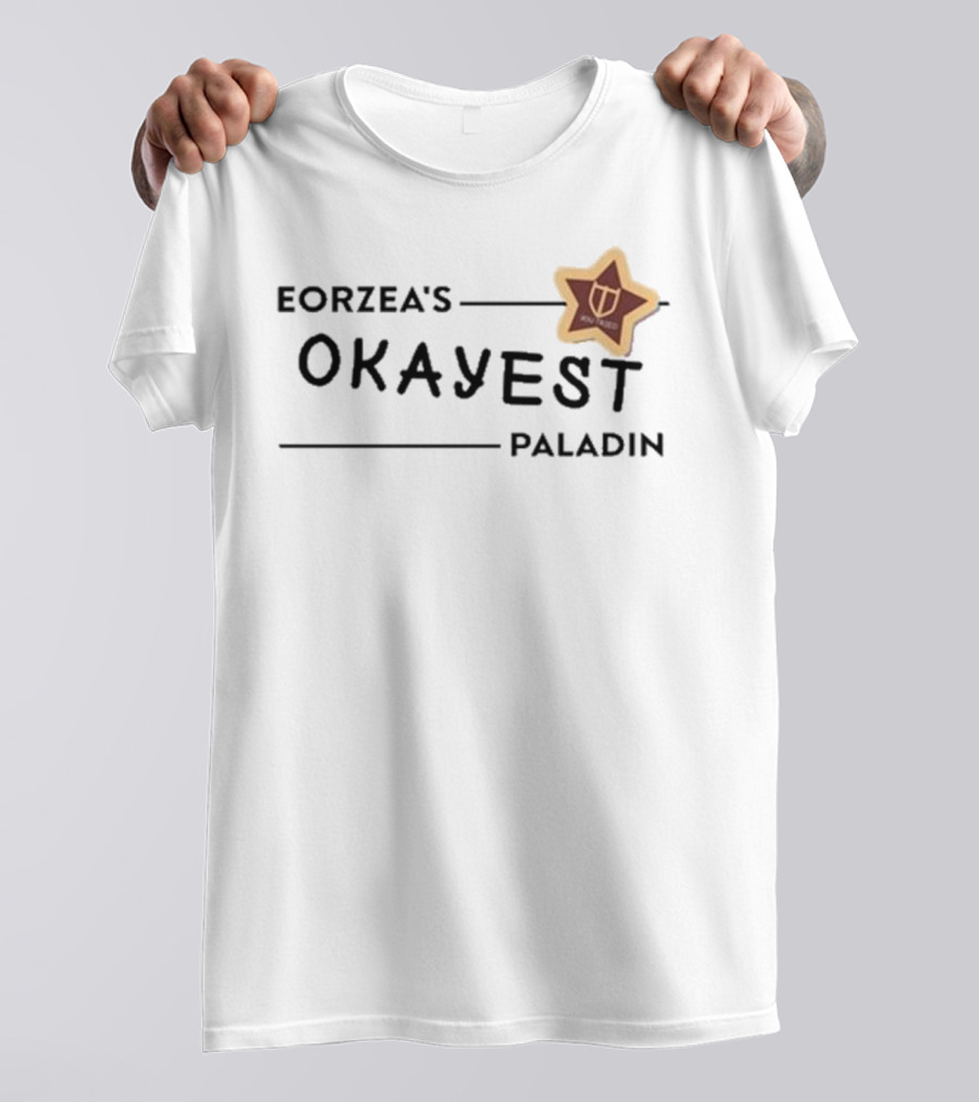 Eorzea's Okayest Paladin Shield Star Badge T-Shirt
