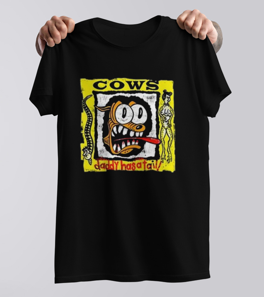 Cows Daddy Has A Tail Cartoon Face With Snake And Figure T-Shirt