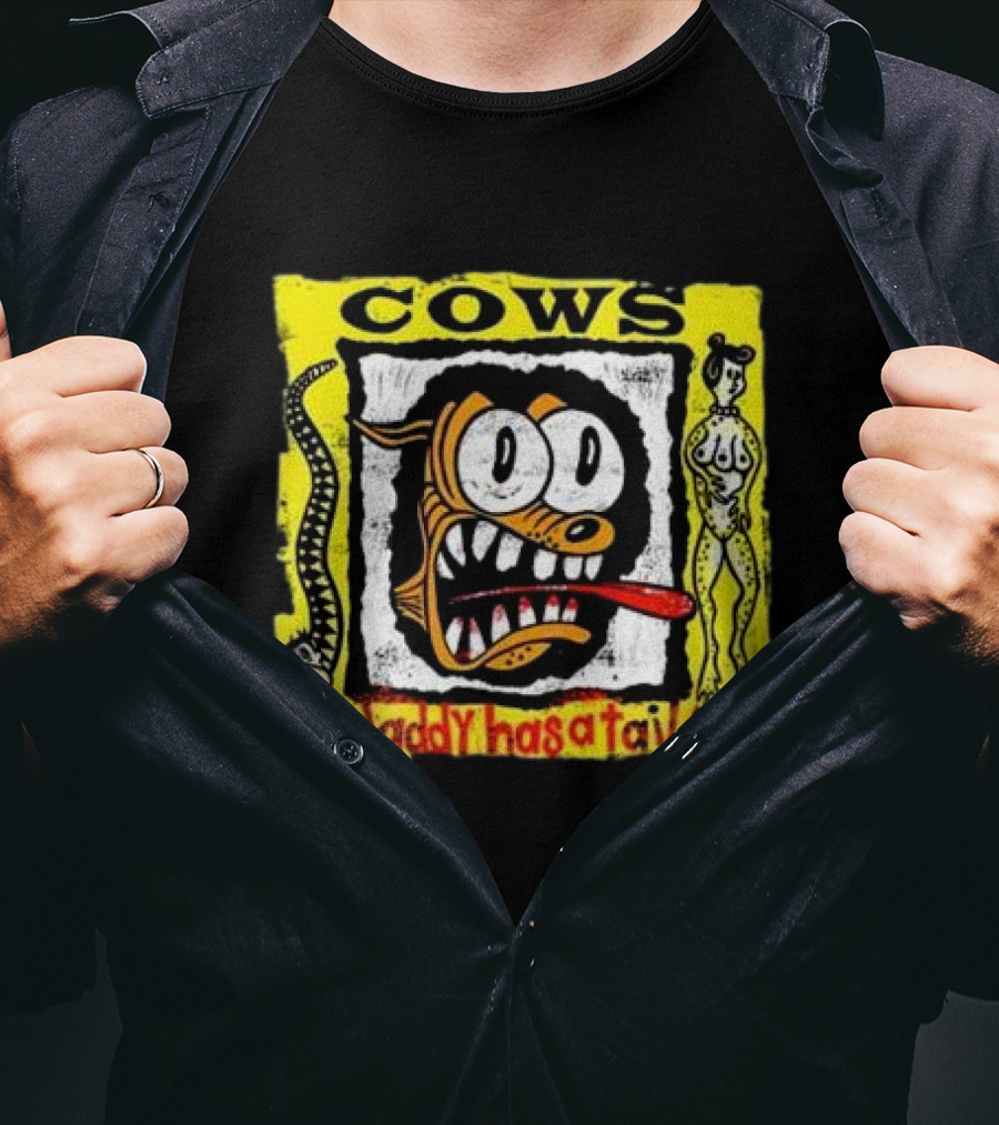 Cows Daddy Has A Tail Cartoon Face With Snake And Figure T-Shirt