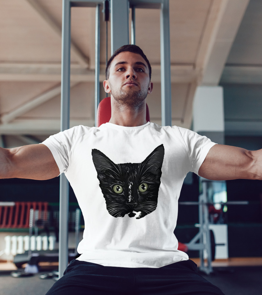 Michael Manigault Brave Green-Eyed Cat Face T-Shirt