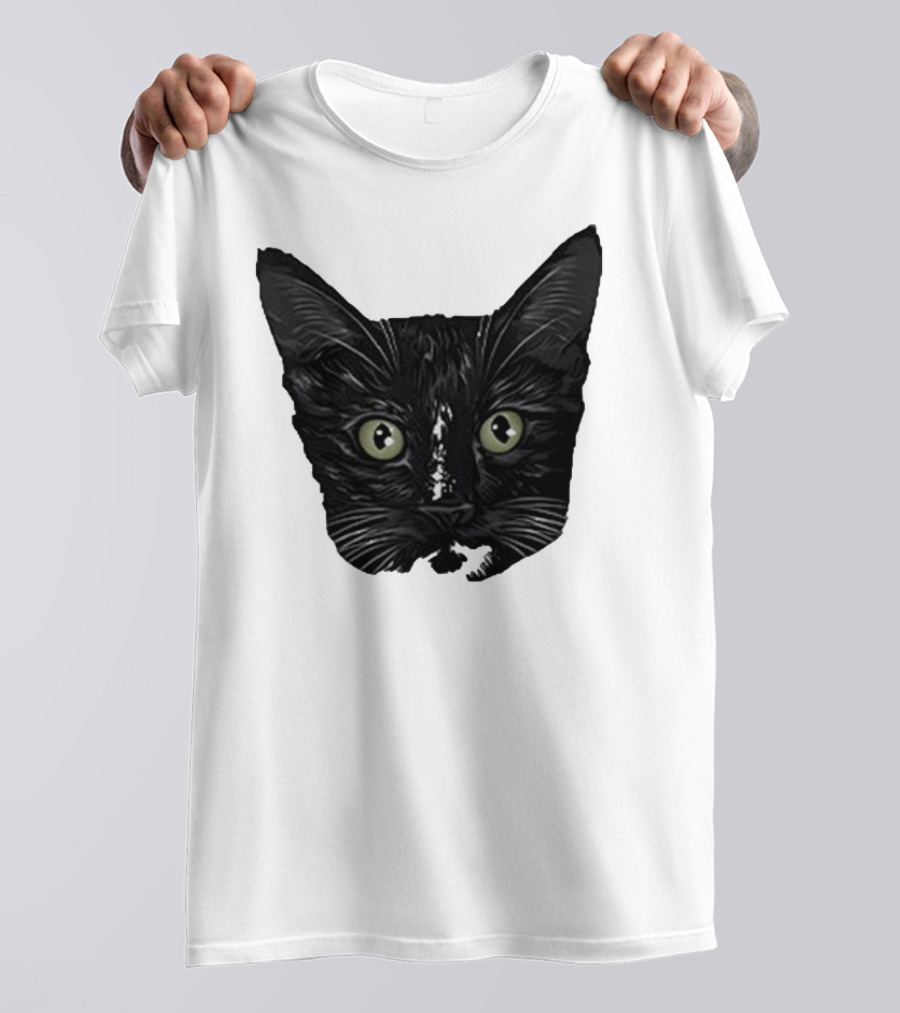 Michael Manigault Brave Green-Eyed Cat Face T-Shirt