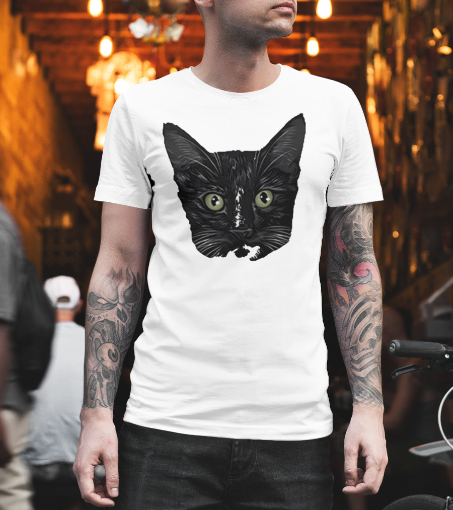 Michael Manigault Brave Green-Eyed Cat Face T-Shirt