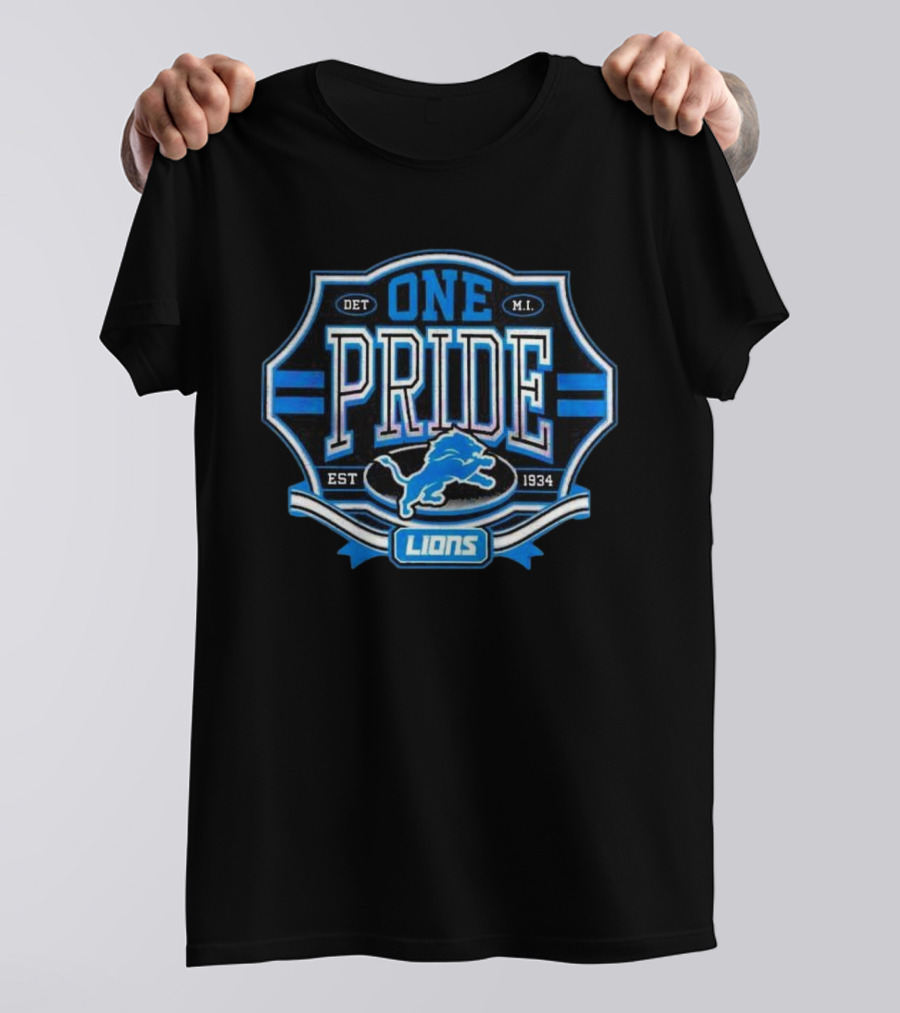 Detroit Lions One Pride Est 1934 Retro Logo DET MI T-Shirt