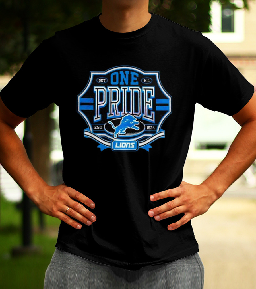 Detroit Lions One Pride Est 1934 Retro Logo DET MI T-Shirt
