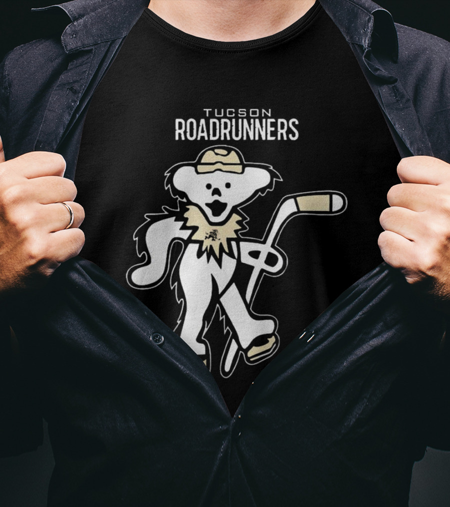 Tucson Roadrunners 2025 Grateful Dead Night Hockey Bear T-Shirt