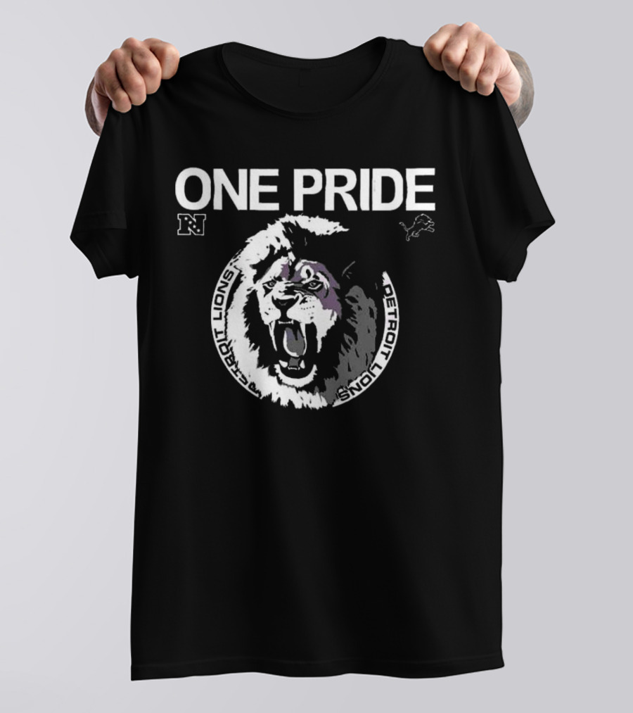 One Pride Detroit Lions NFC Vintage Logo Mascot T-Shirt