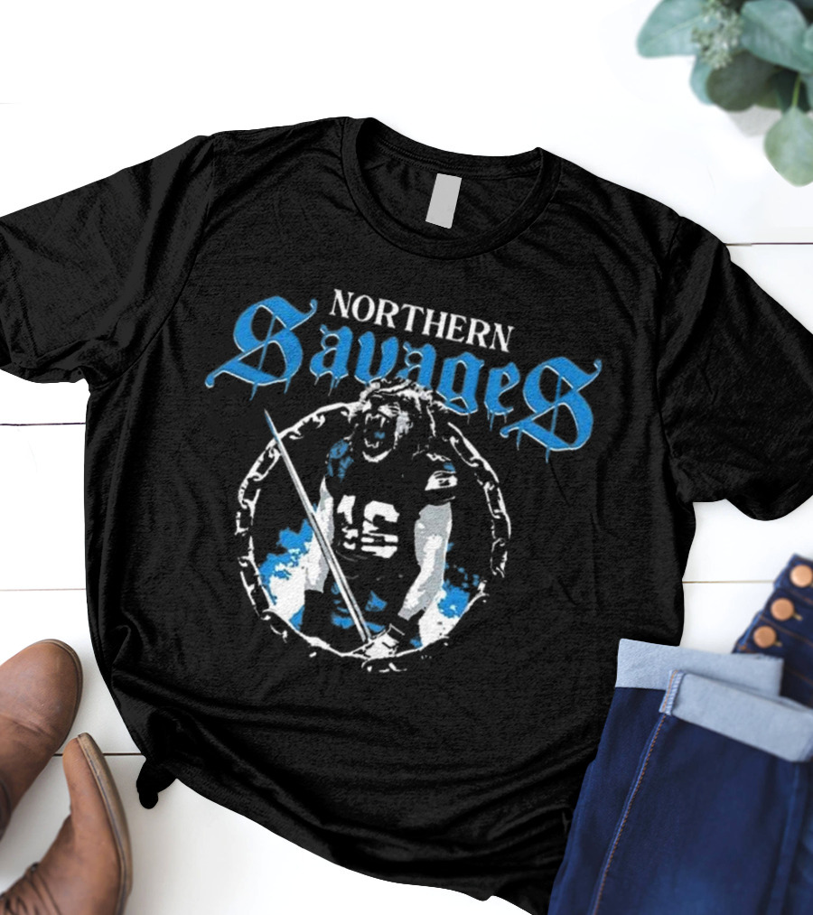 Northern Savages Dan Campbell Detroit Lions Defense T-Shirt