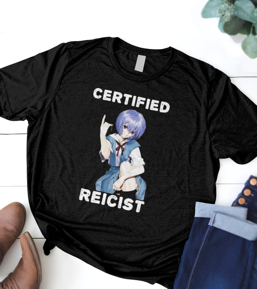 CERTIFIED REICIST REI AYANAMI EVA BLUE HAIR SCHOOL UNIFORM T-Shirt