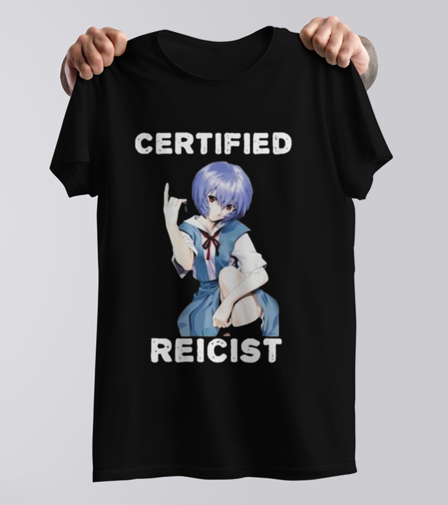 CERTIFIED REICIST REI AYANAMI EVA BLUE HAIR SCHOOL UNIFORM T-Shirt