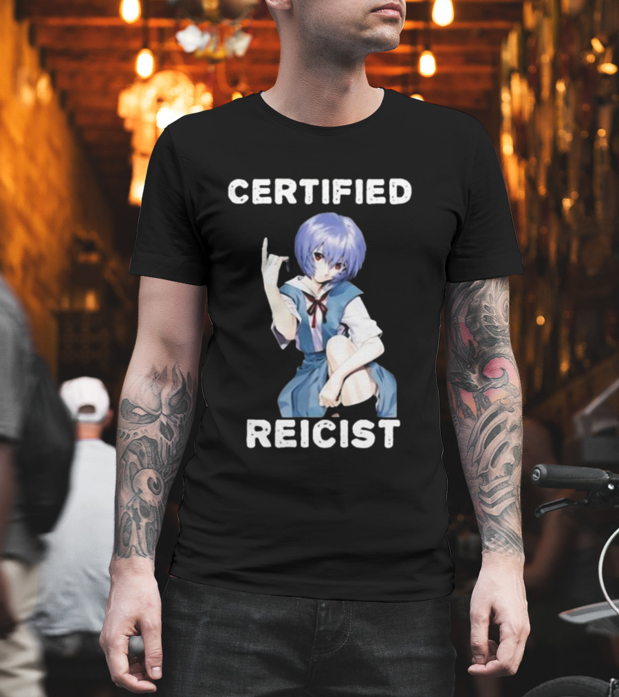 CERTIFIED REICIST REI AYANAMI EVA BLUE HAIR SCHOOL UNIFORM T-Shirt