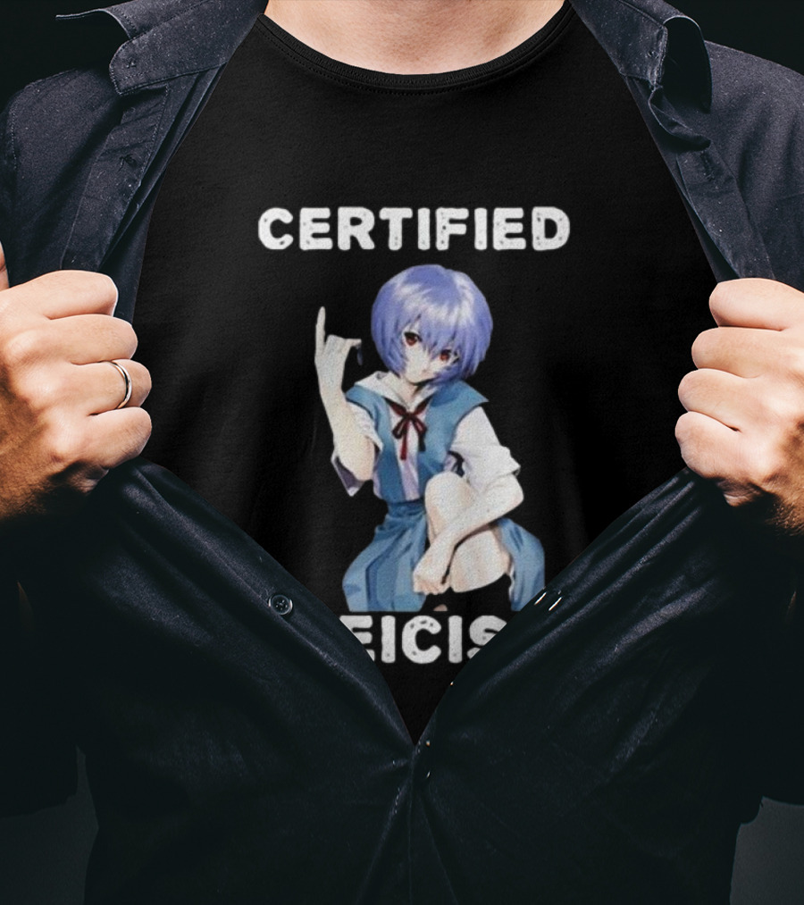 CERTIFIED REICIST REI AYANAMI EVA BLUE HAIR SCHOOL UNIFORM T-Shirt