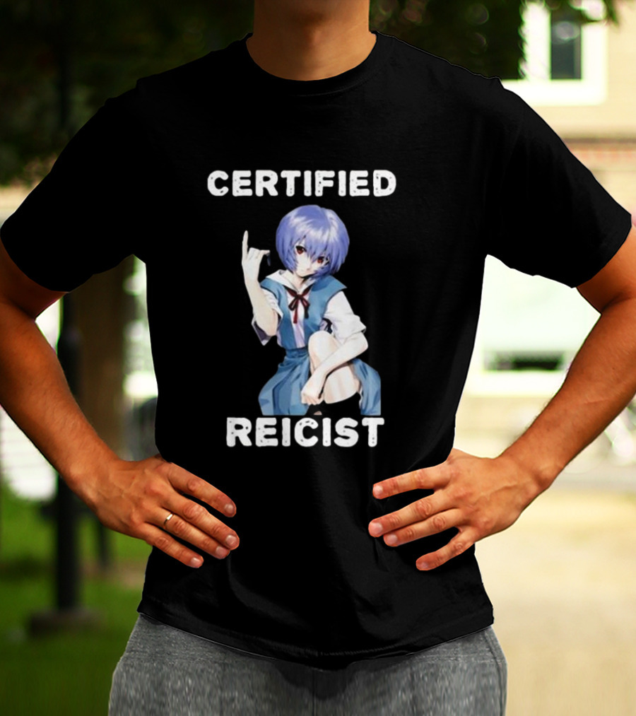 CERTIFIED REICIST REI AYANAMI EVA BLUE HAIR SCHOOL UNIFORM T-Shirt