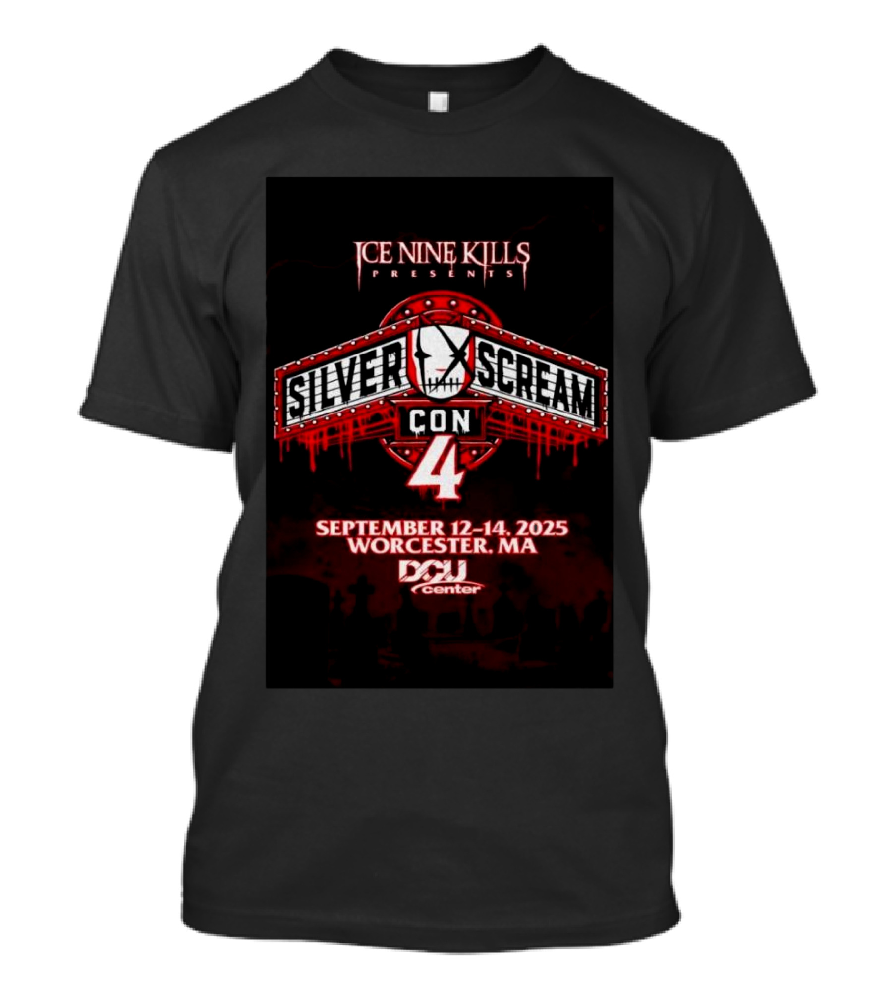 Ice Nine Kills Presents Silver Scream Con 4 September 12-14 2025 Worcester MA DCU Center T-Shirt