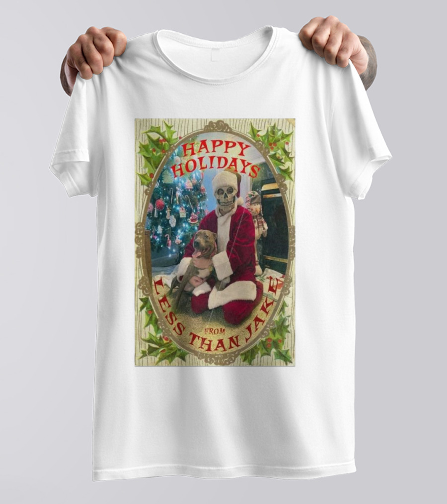 Happy Holidays From Less Than Jake Santa Skeleton Christmas Tree T-Shirt