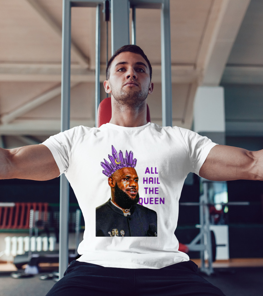 LeBron James All Hail The Queen Purple Crystal Crown T-Shirt