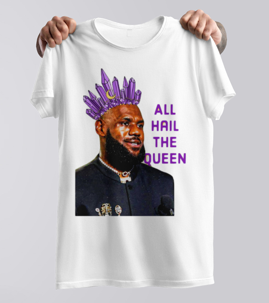 LeBron James All Hail The Queen Purple Crystal Crown T-Shirt