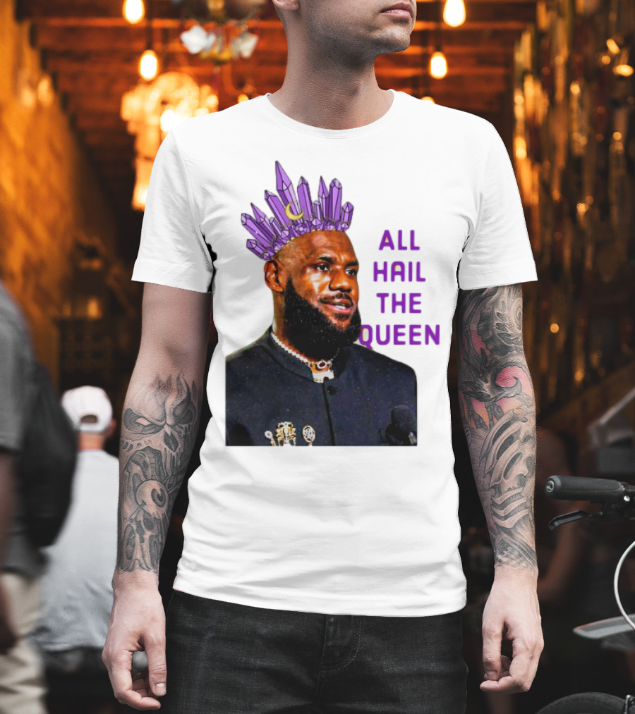 LeBron James All Hail The Queen Purple Crystal Crown T-Shirt