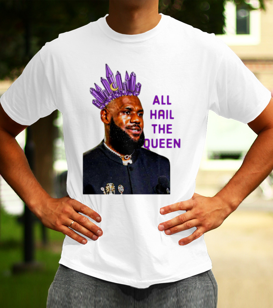 LeBron James All Hail The Queen Purple Crystal Crown T-Shirt