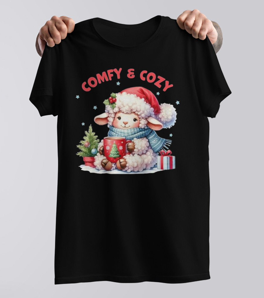 Comfy And Cozy Sheep Christmas T-Shirt