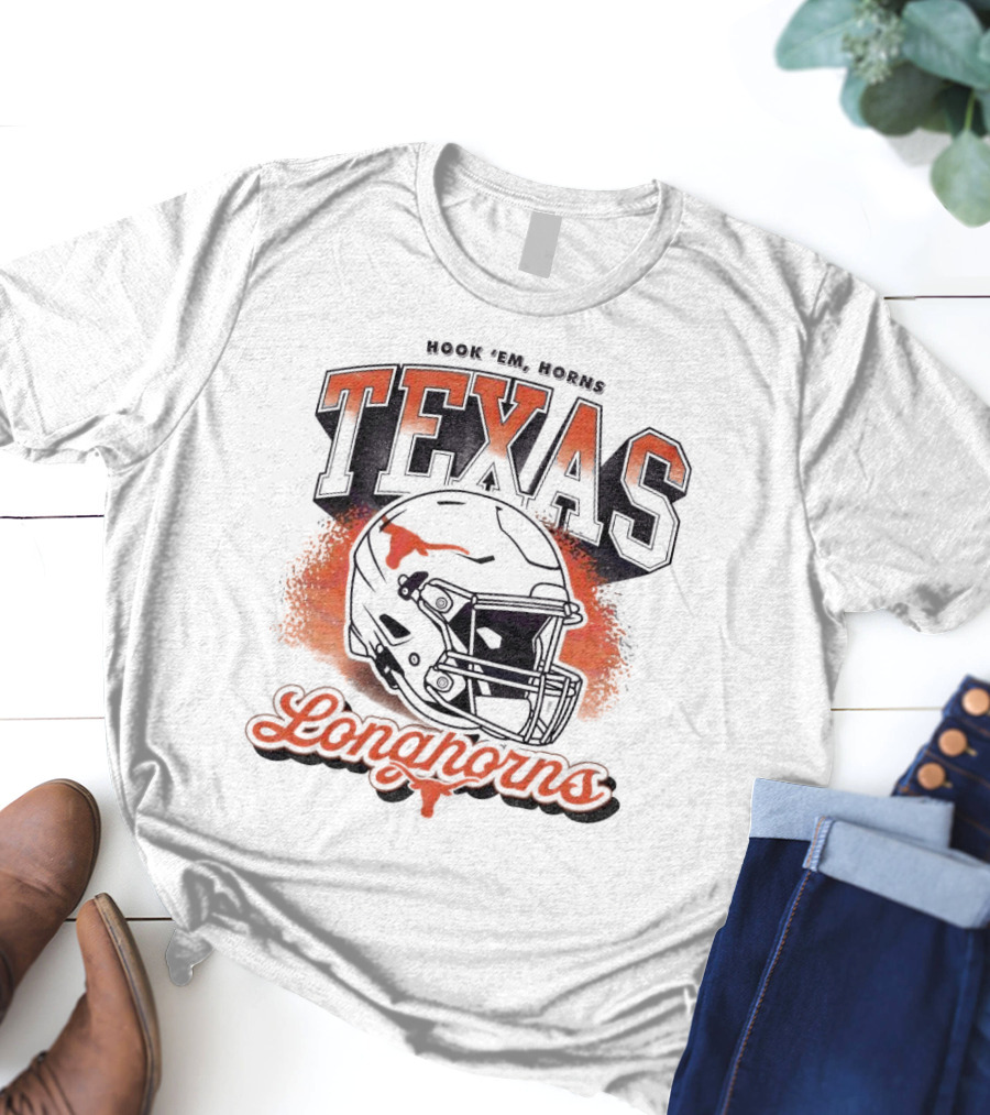 Hook Em Horns Texas Longhorns Football Helmet Texas Longhorns T-Shirt