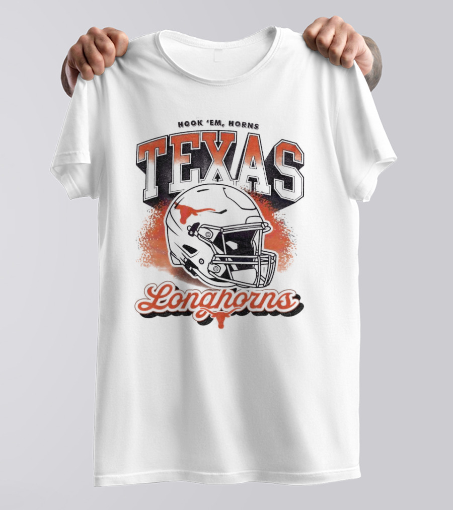 Hook Em Horns Texas Longhorns Football Helmet Texas Longhorns T-Shirt
