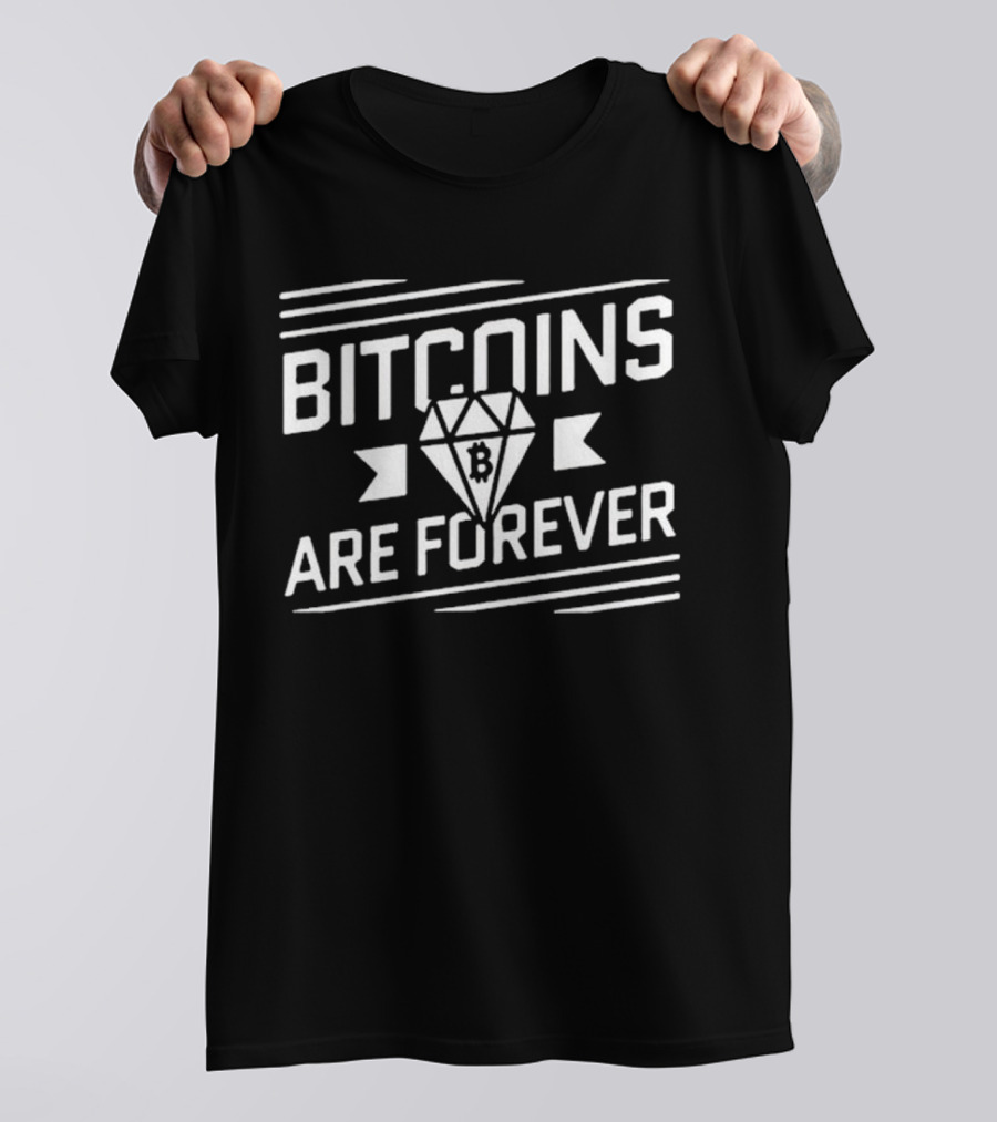 Bitcoins Are Forever Diamond Symbol Text T-Shirt