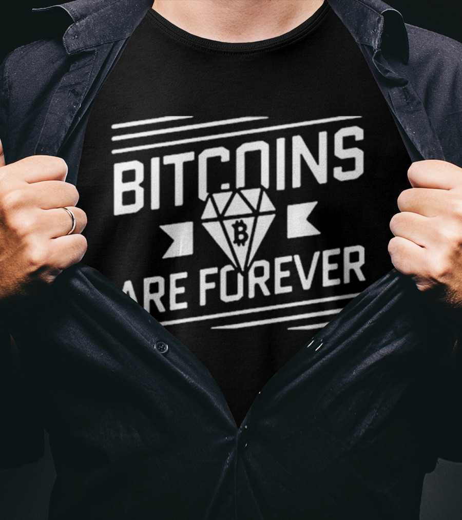 Bitcoins Are Forever Diamond Symbol Text T-Shirt