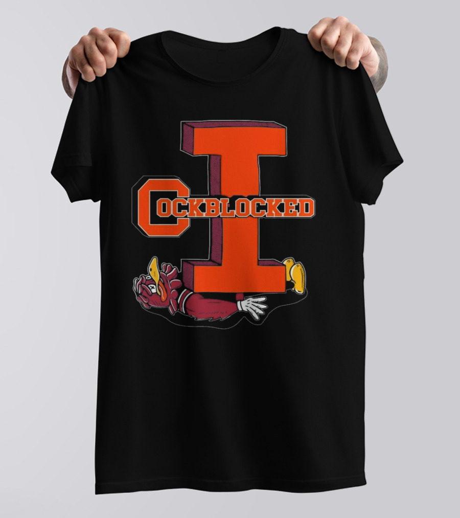Cockblocked I Gamecock Under Illinois Block T-Shirt