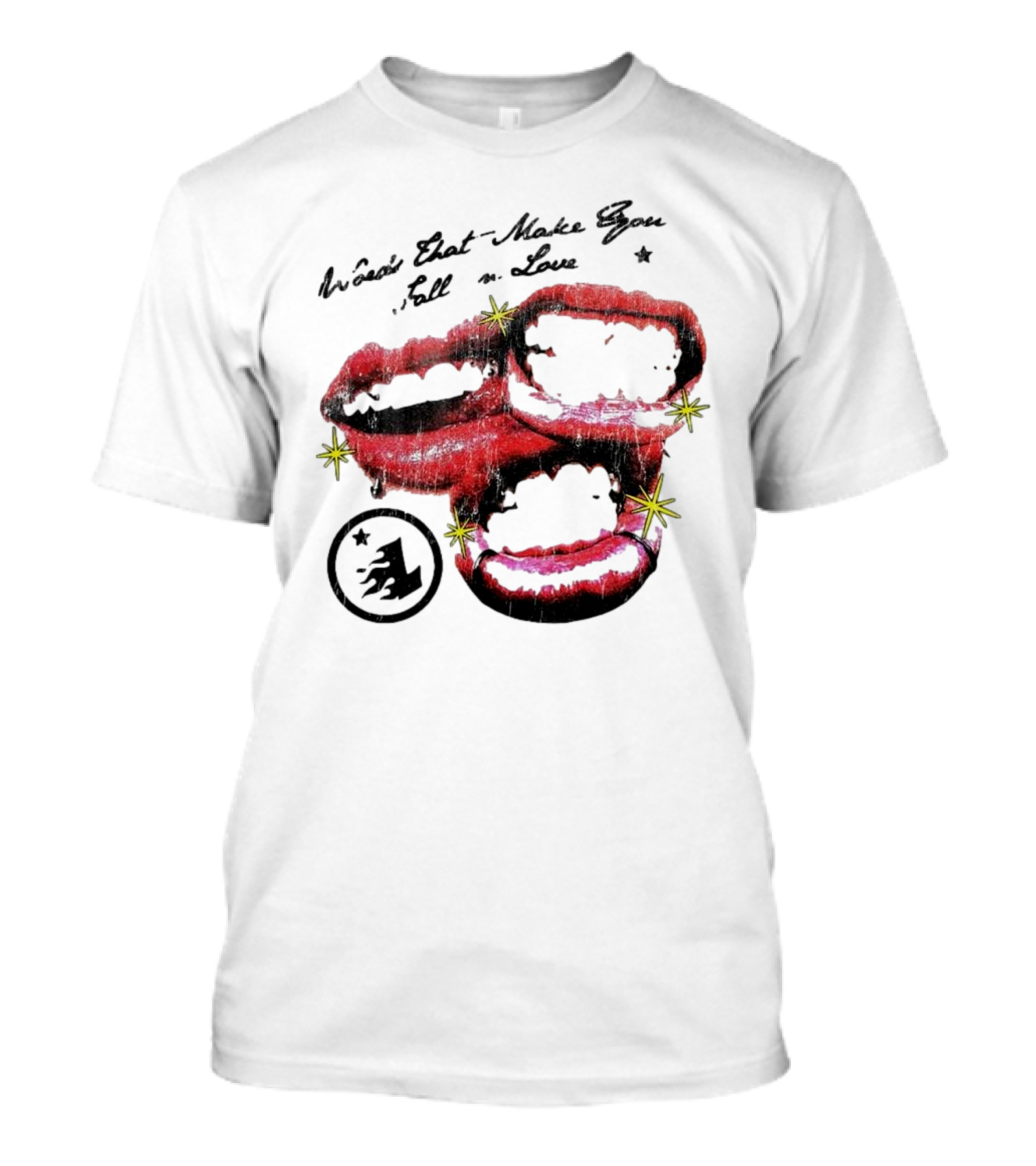 Lonely Hearts Club Words That Make You Fall In Love Lips Stars T-Shirt