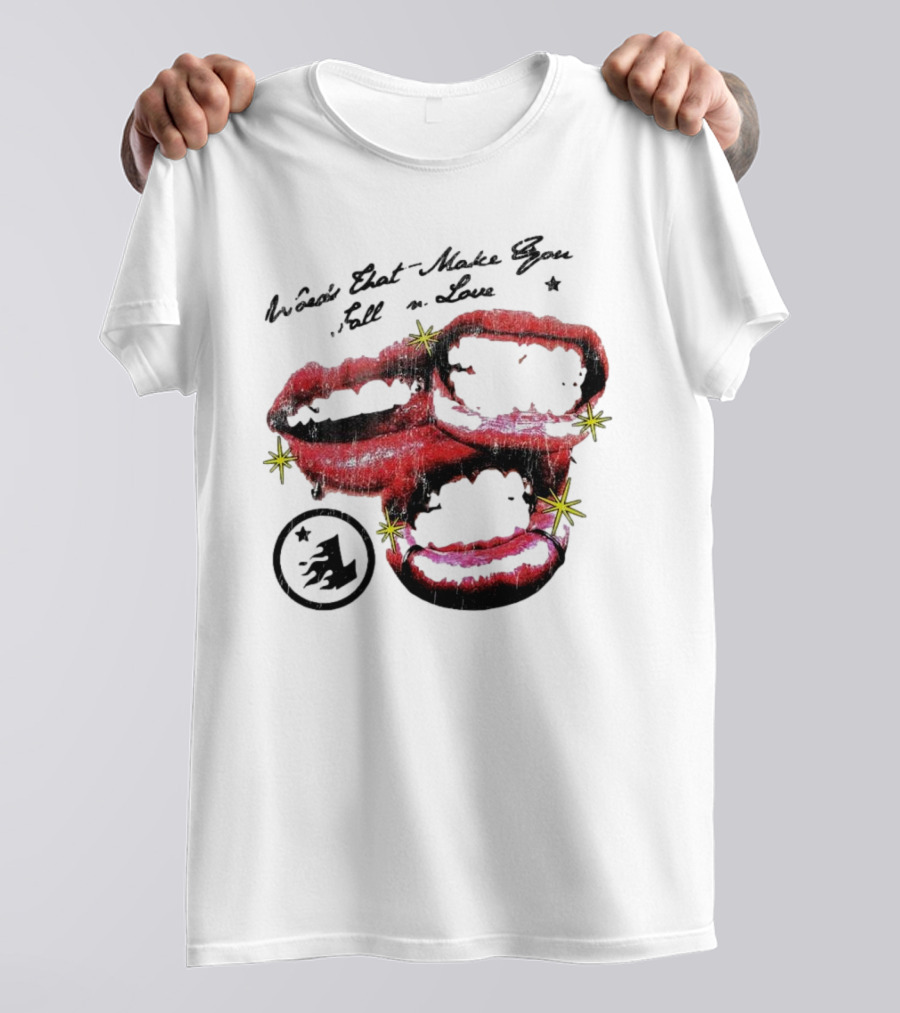 Lonely Hearts Club Words That Make You Fall In Love Lips Stars T-Shirt