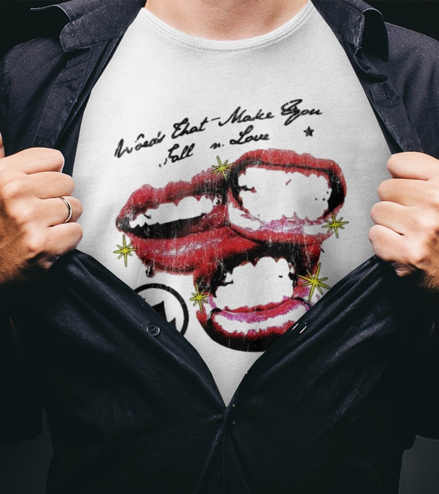Lonely Hearts Club Words That Make You Fall In Love Lips Stars T-Shirt