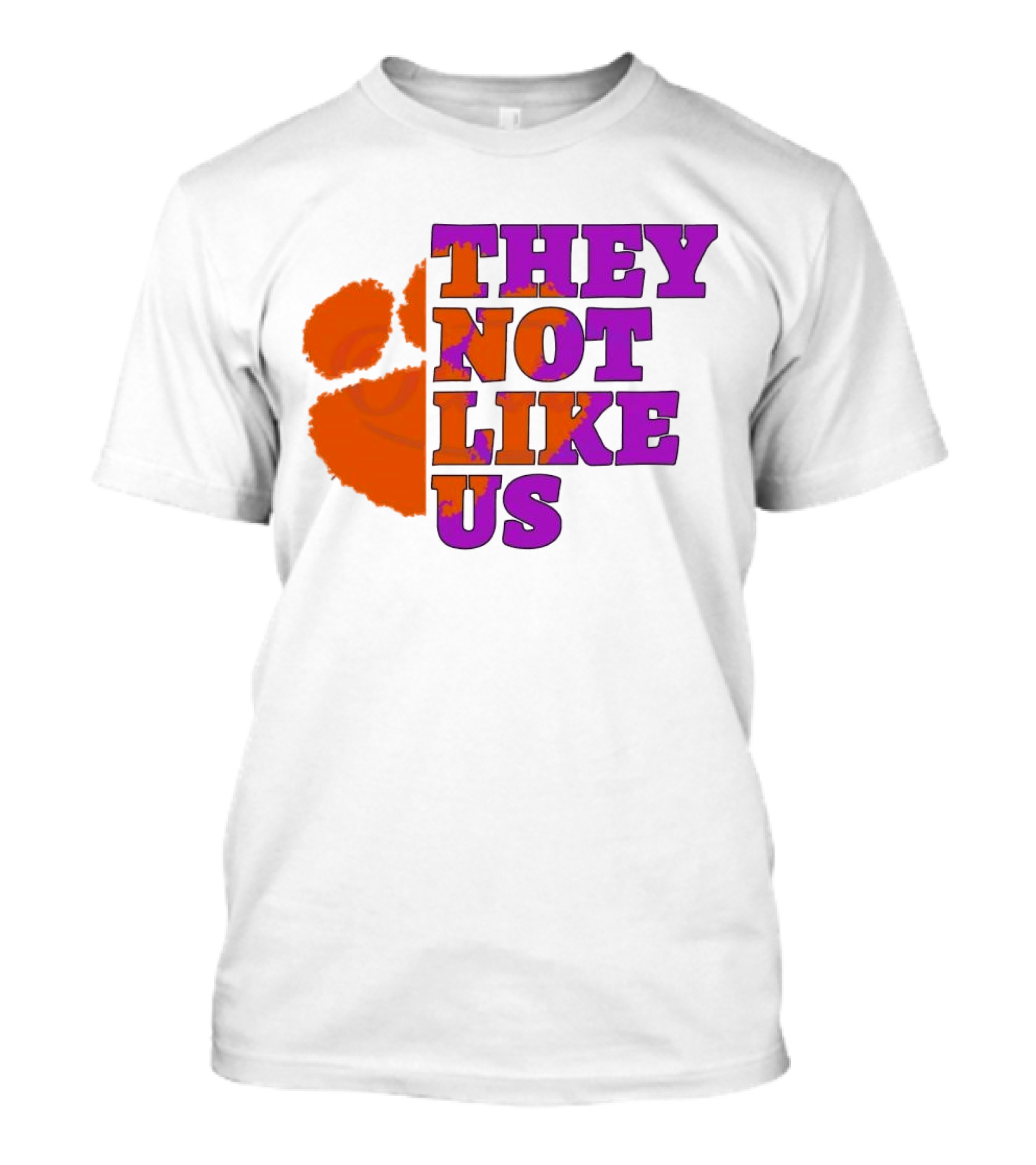 They Not Like Us Clemson Tigers College Football 2025 Orange Paw Prints T-Shirt