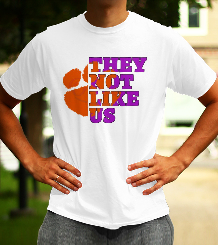 They Not Like Us Clemson Tigers College Football 2025 Orange Paw Prints T-Shirt