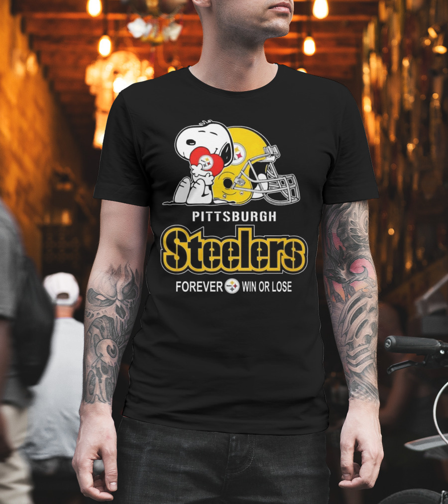 Snoopy Pittsburgh Steelers Forever Win Or Lose T-Shirt