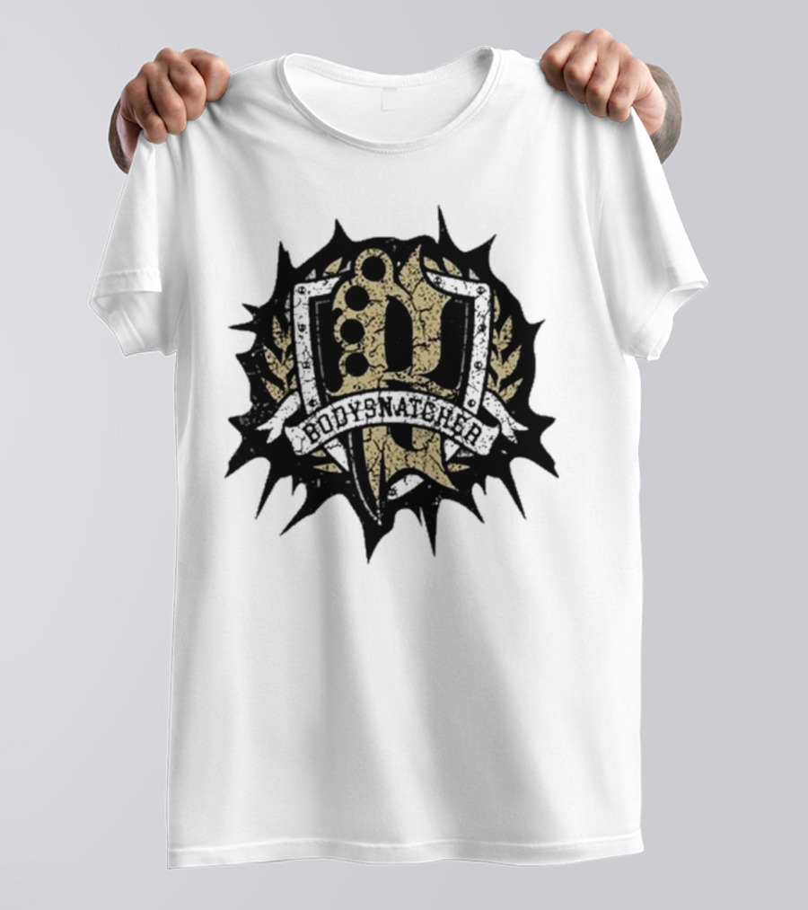 Bodysnatcher Brass Knuckles Emblem Mosh Club Badge T-Shirt
