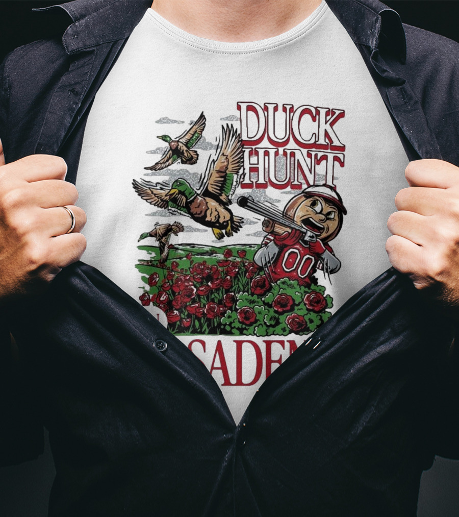 Duck Hunt In Pasadena Football Roses Retro Style T-Shirt