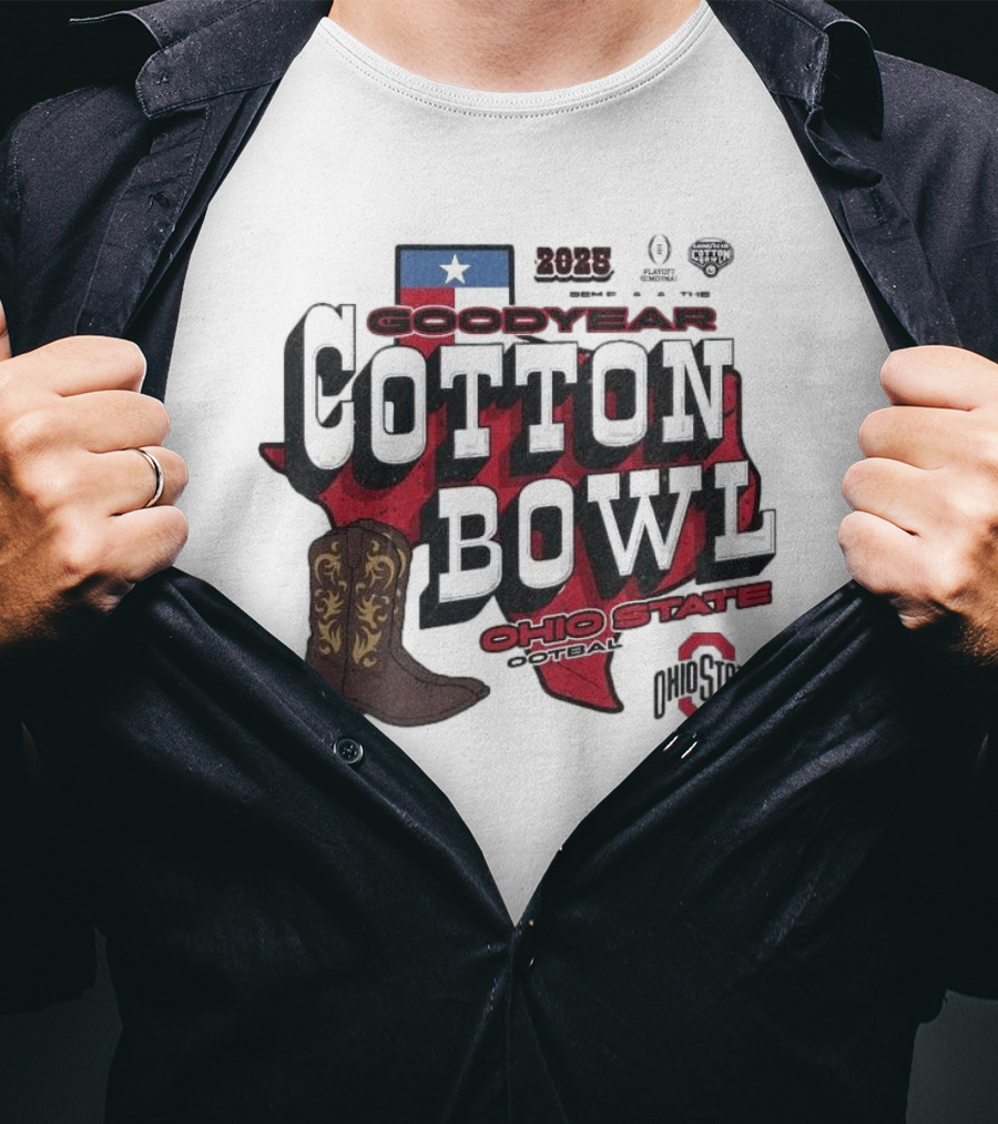 Ohio State 2025 Goodyear Cotton Bowl Classic Football Playoff Bound T-Shirt