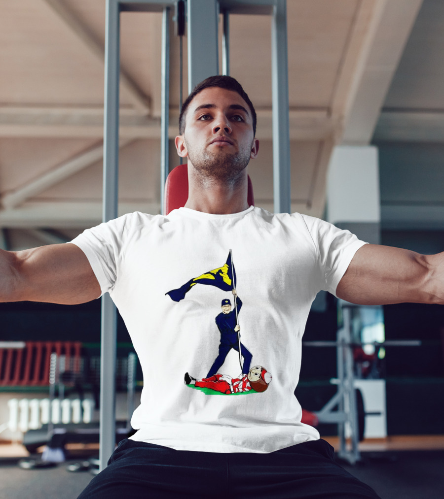 Jim Harbaugh Michigan Wolverines Plant The Flag Over Ohio Buckeyes Rivalry Victory T-Shirt