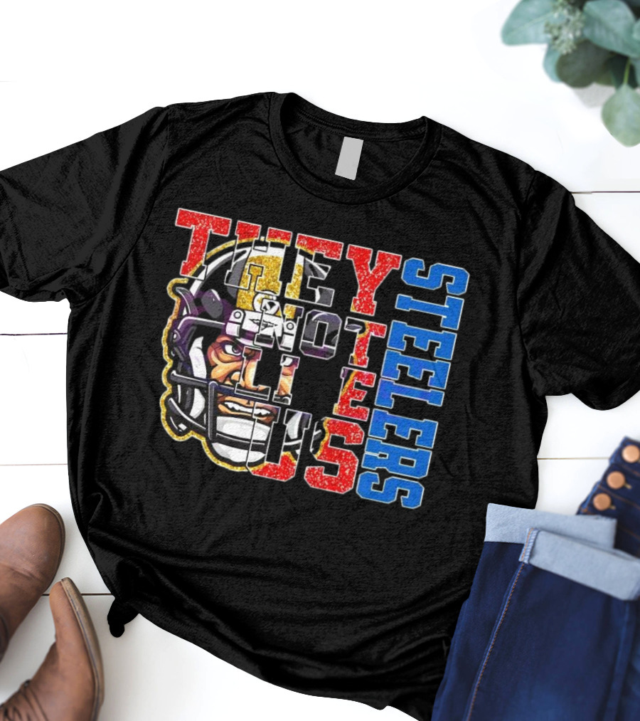 Glitter Pittsburgh Steelers They Not Like Us 2025 Football Helmet T-Shirt