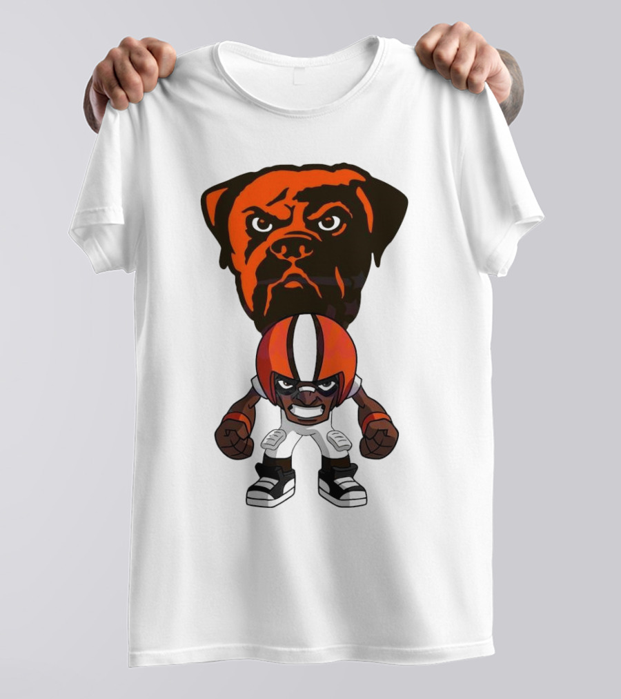 Cleveland Browns NFL Rush Zone Cartoon Character Dog 2025 T-Shirt