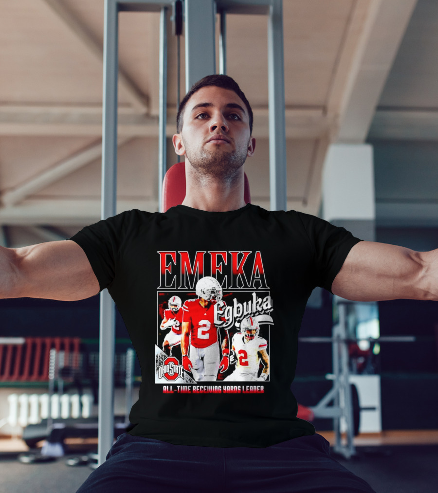 Ohio State Buckeyes Emeka Egbuka All-Time Receiving Yards Leader T-Shirt